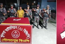 চোরাচালান প্রতিরোধে বিজিবির সাফল্য—বেনাপোলে অস্ত্রসহ যুবক আটক